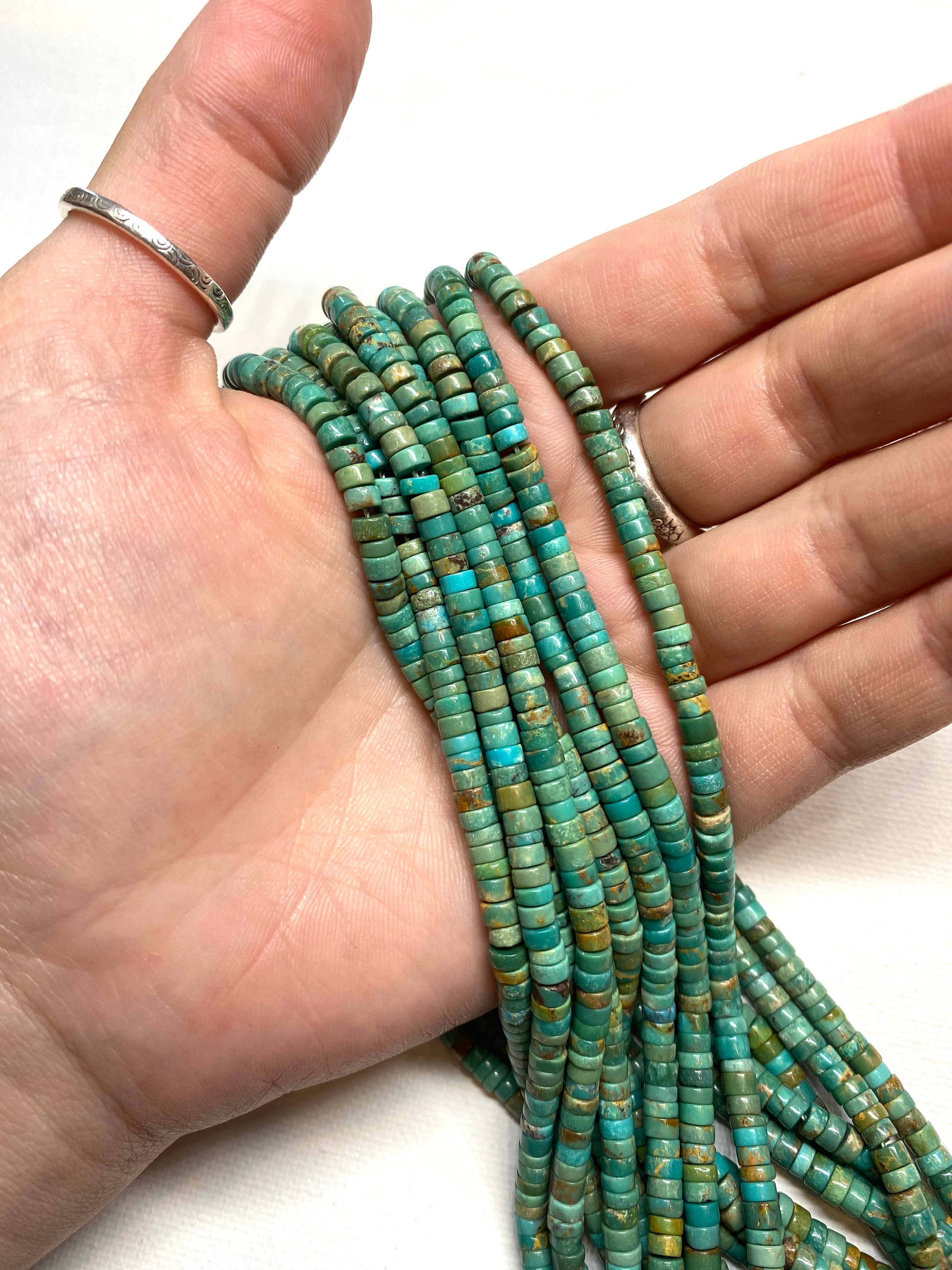 Natural Turquoise Heishi - 4x2mm