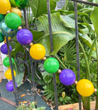 Mardi Gras Bead Garland : 8 ft. Large Heavy Duty Beads with Gold Accents