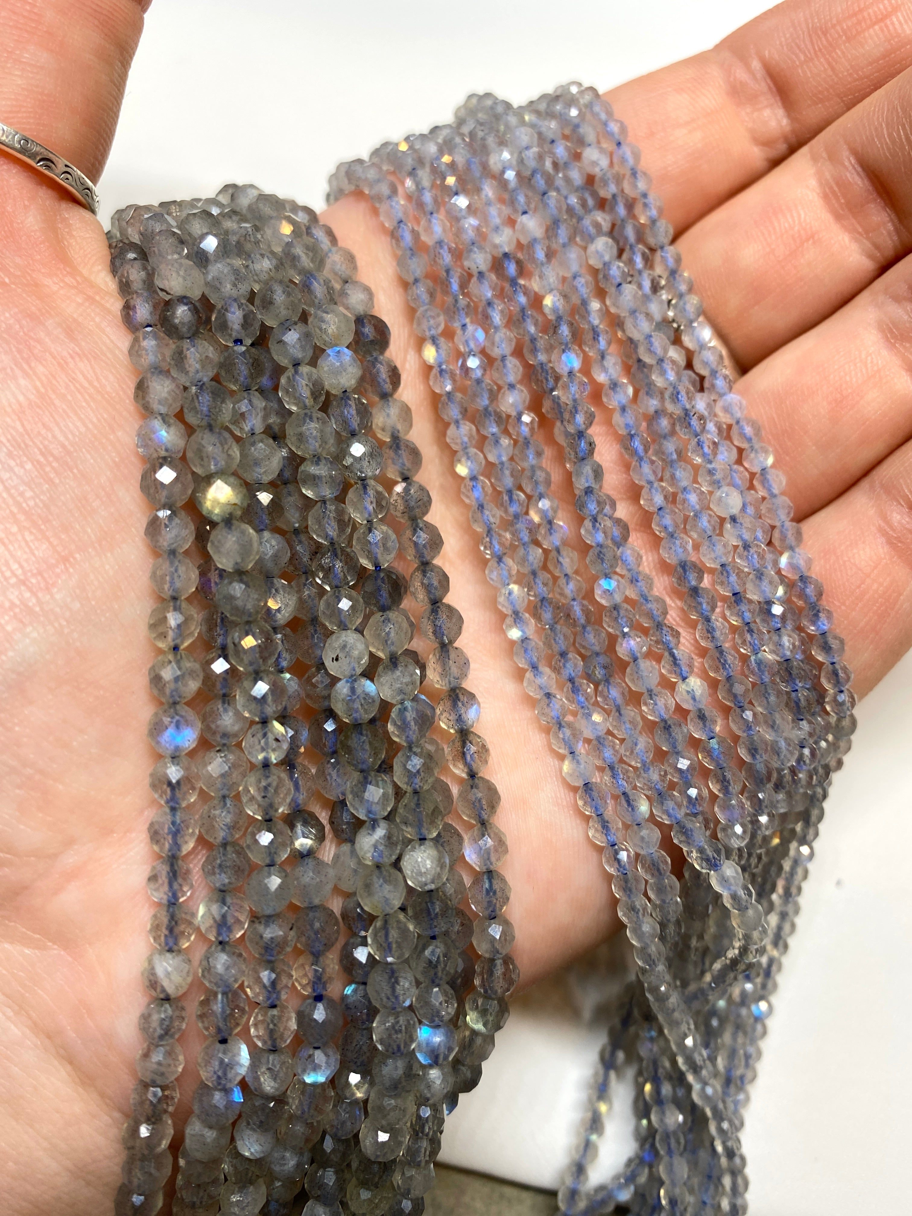 Labradorite Tiny Faceted Rounds