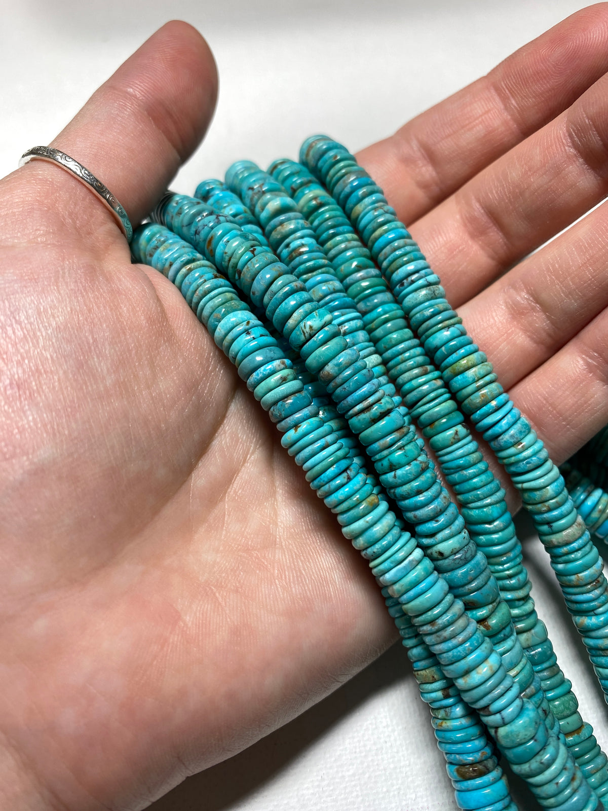 Natural Turquoise Irregular Disc - 7-8x1-2mm