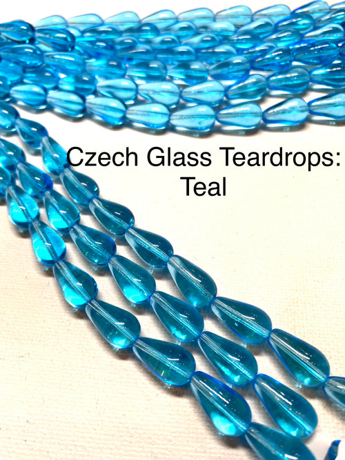 Czech Glass Small Teardrops