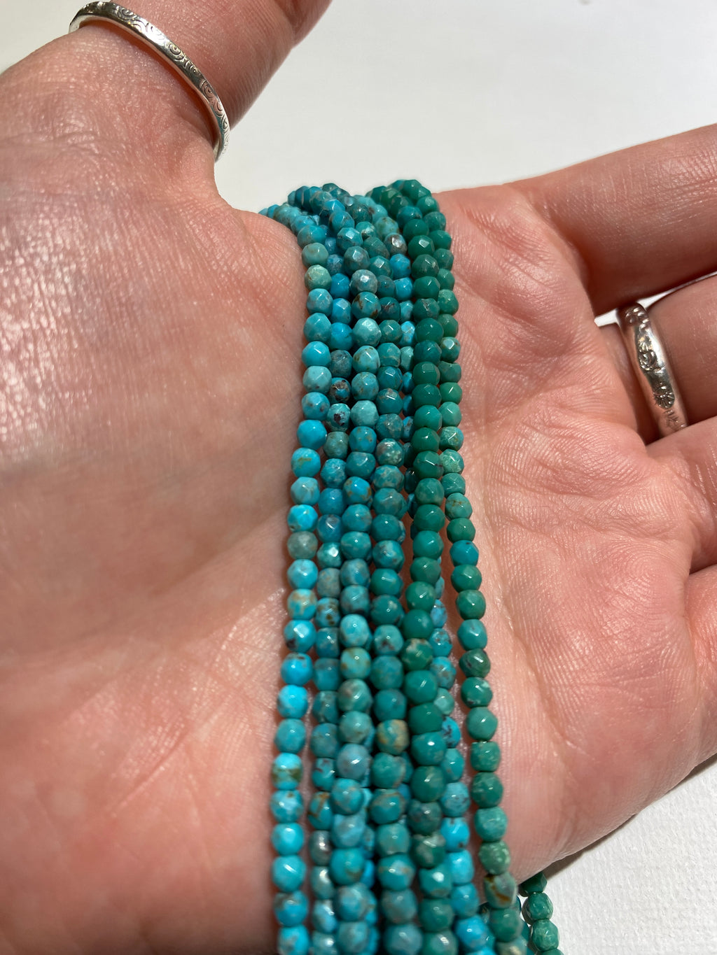 Natural Turquoise Faceted Rounds - 3mm