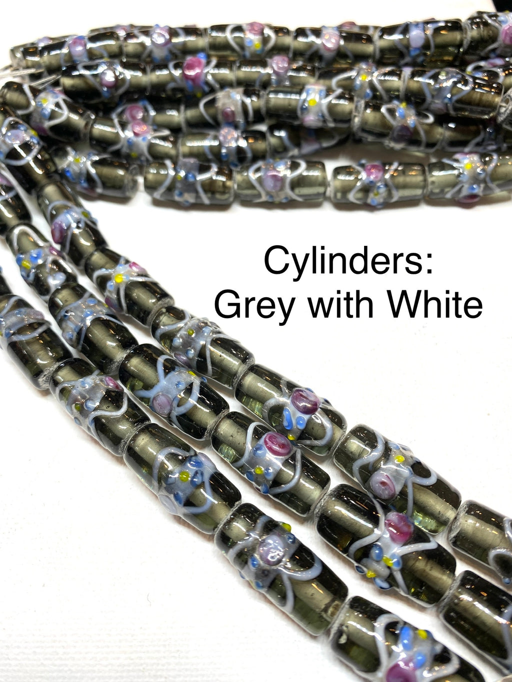 Venetian Style Glass Beads - Cylinders