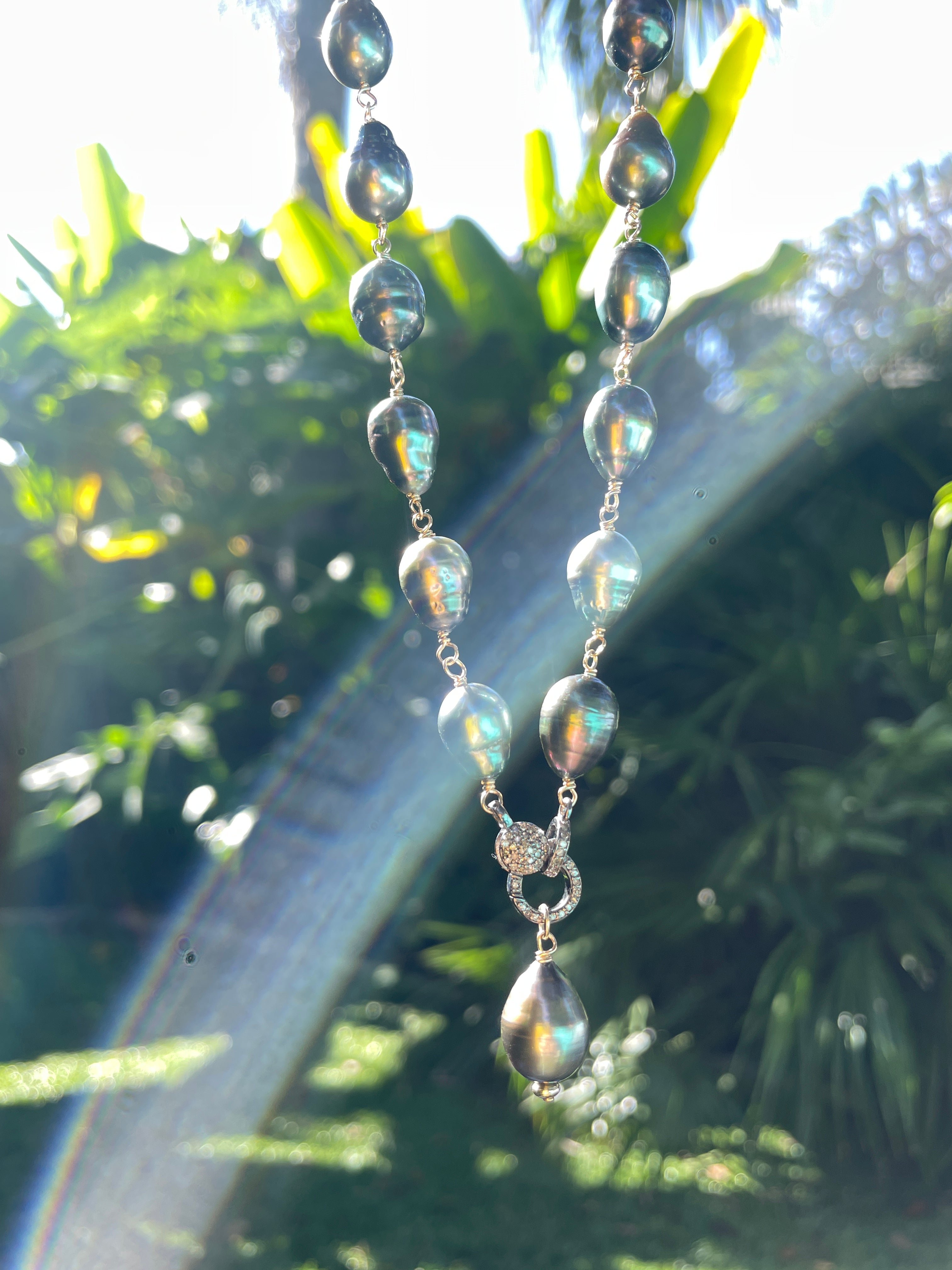 South Sea Tahitian Pearl Necklace with Diamond Clasp