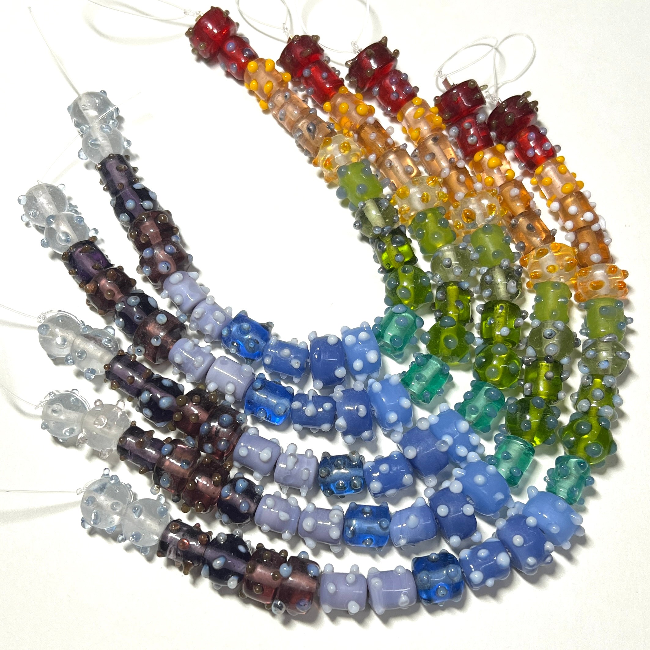 Rainbow Dot Bead Strands - 8"