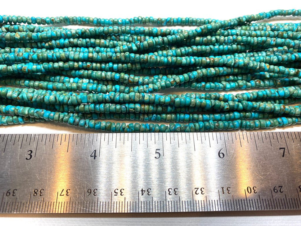 Natural Turquoise Irregular Rondelles - 4x2mm