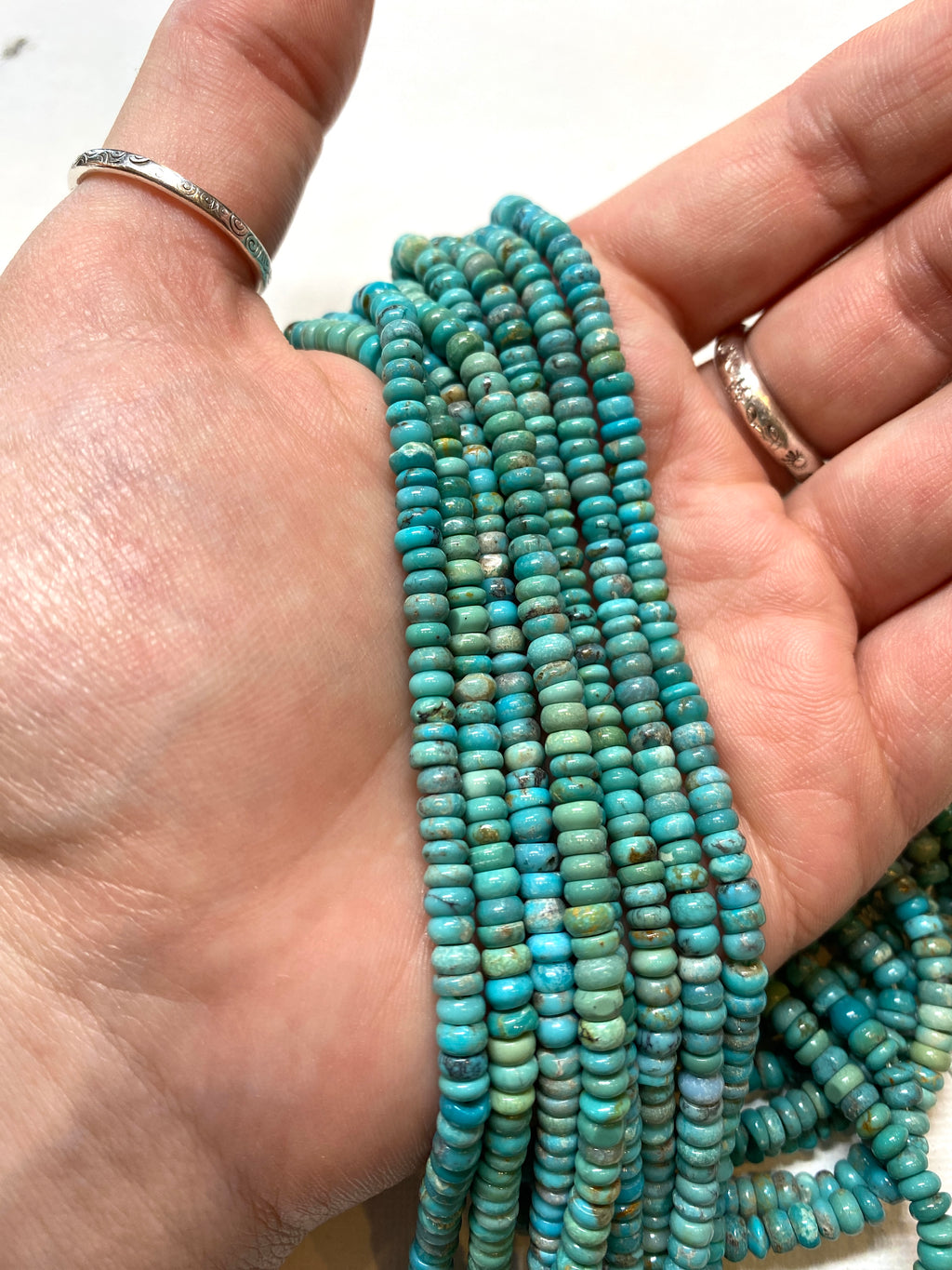 Natural Turquoise Rondelles - 4x2mm