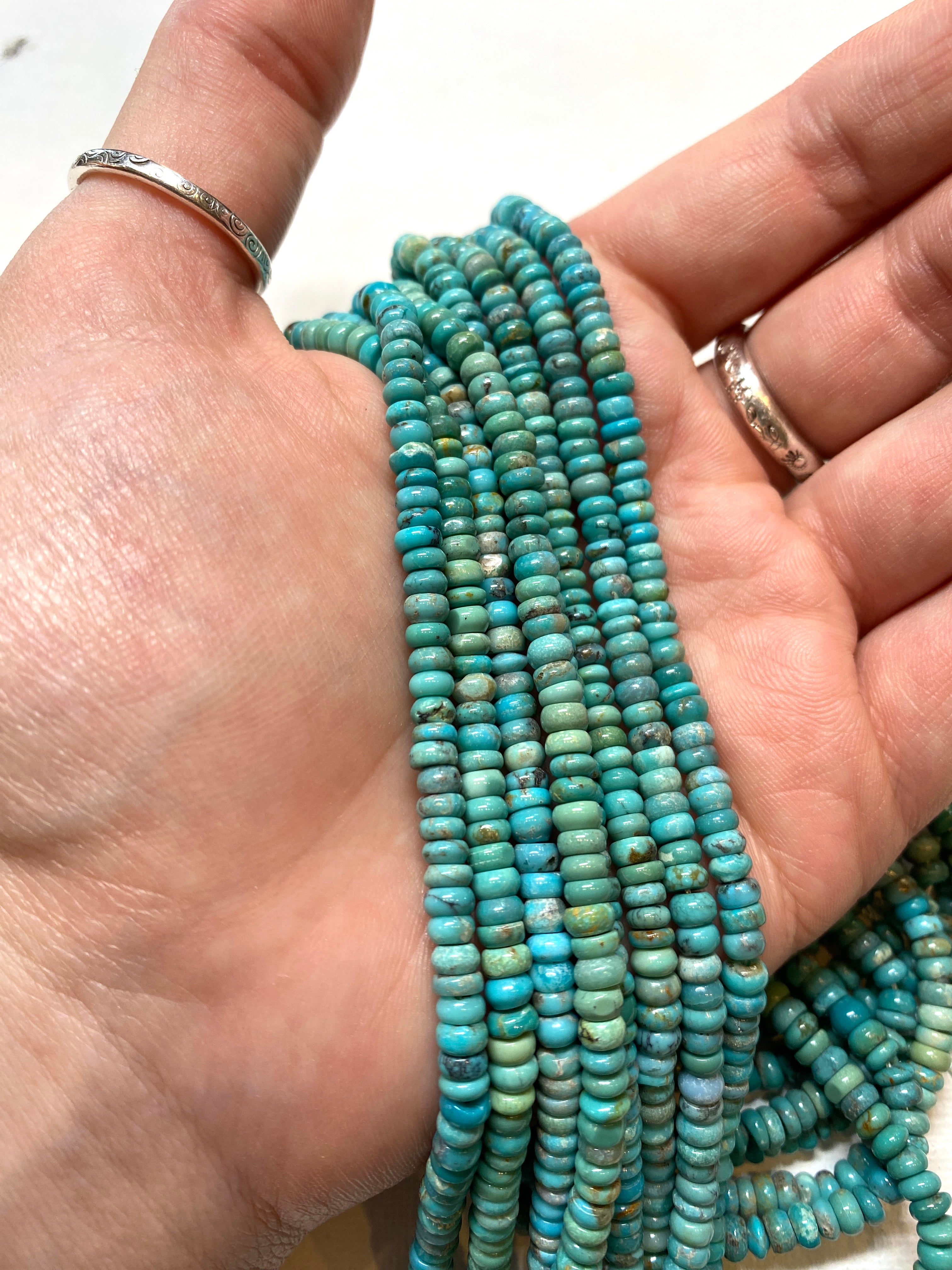 Natural Turquoise Rondelles - 4x2mm