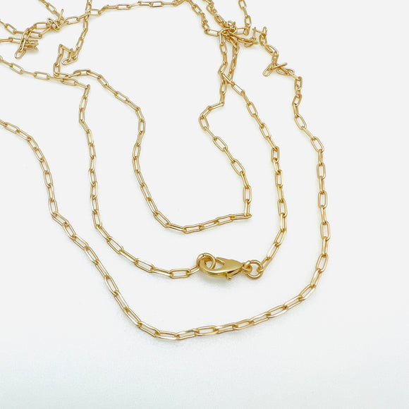 Small Matte Paperclip Chain - Plated Brass - 17.5