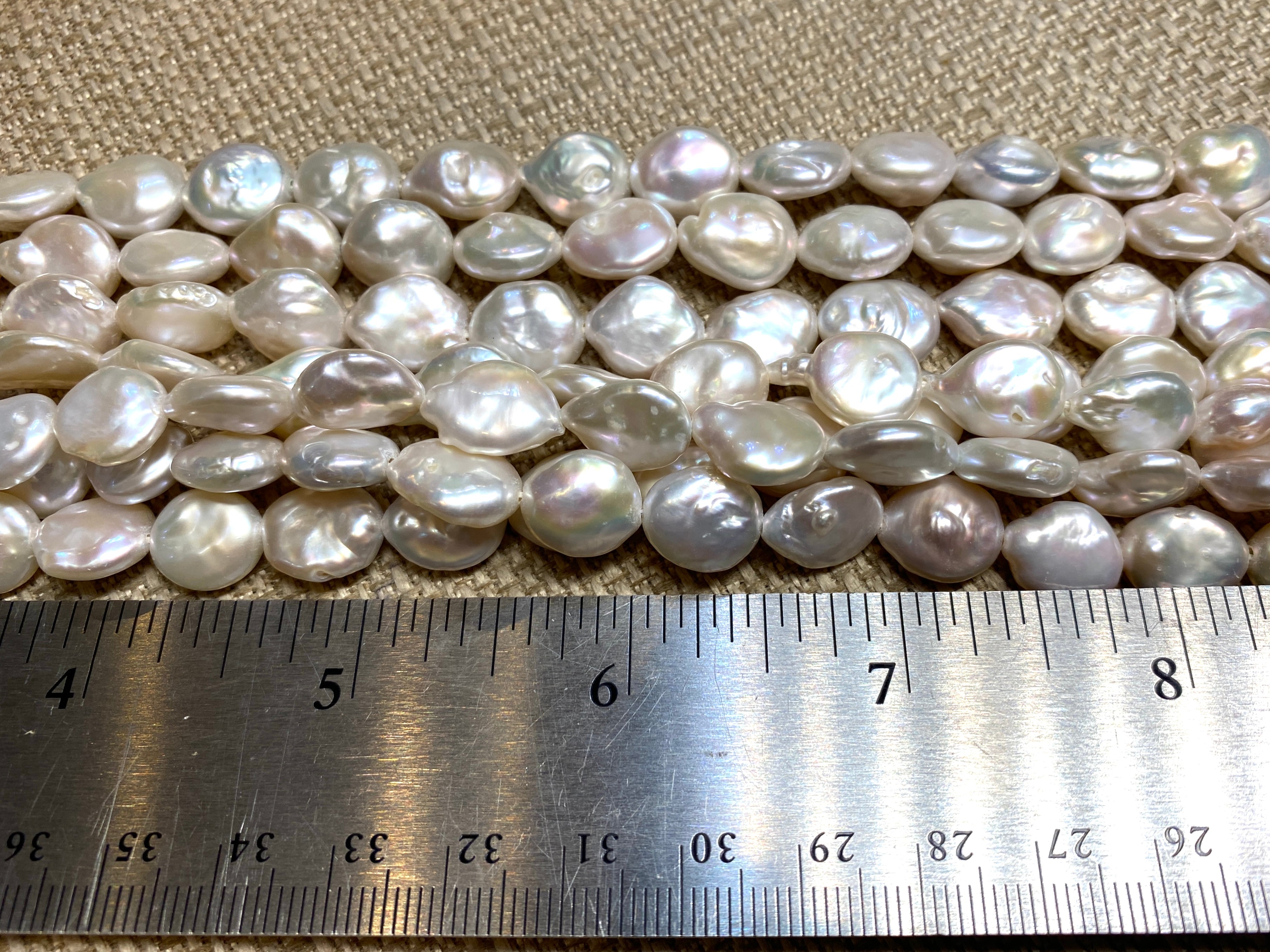 Freshwater Coin Pearls - 9.5-10.5mm