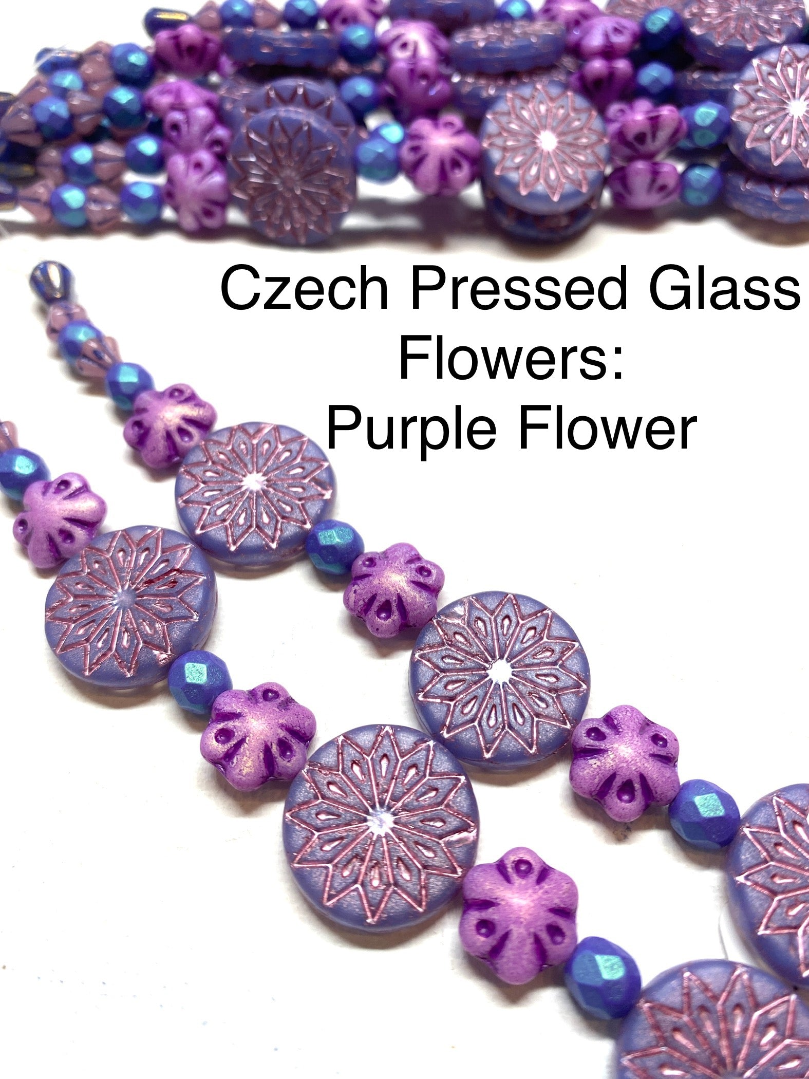 Czech Pressed Glass Flowers