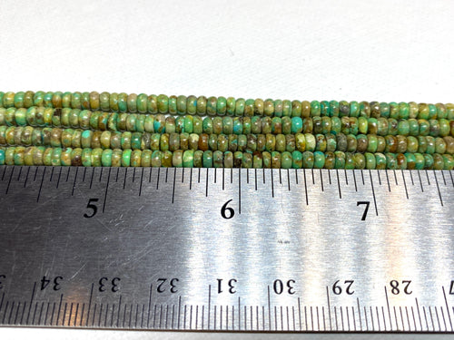 Natural Turquoise Rondelles (Green) - 4x2mm