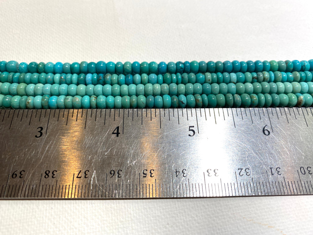 Natural Turquoise Rondelles - 5x3mm