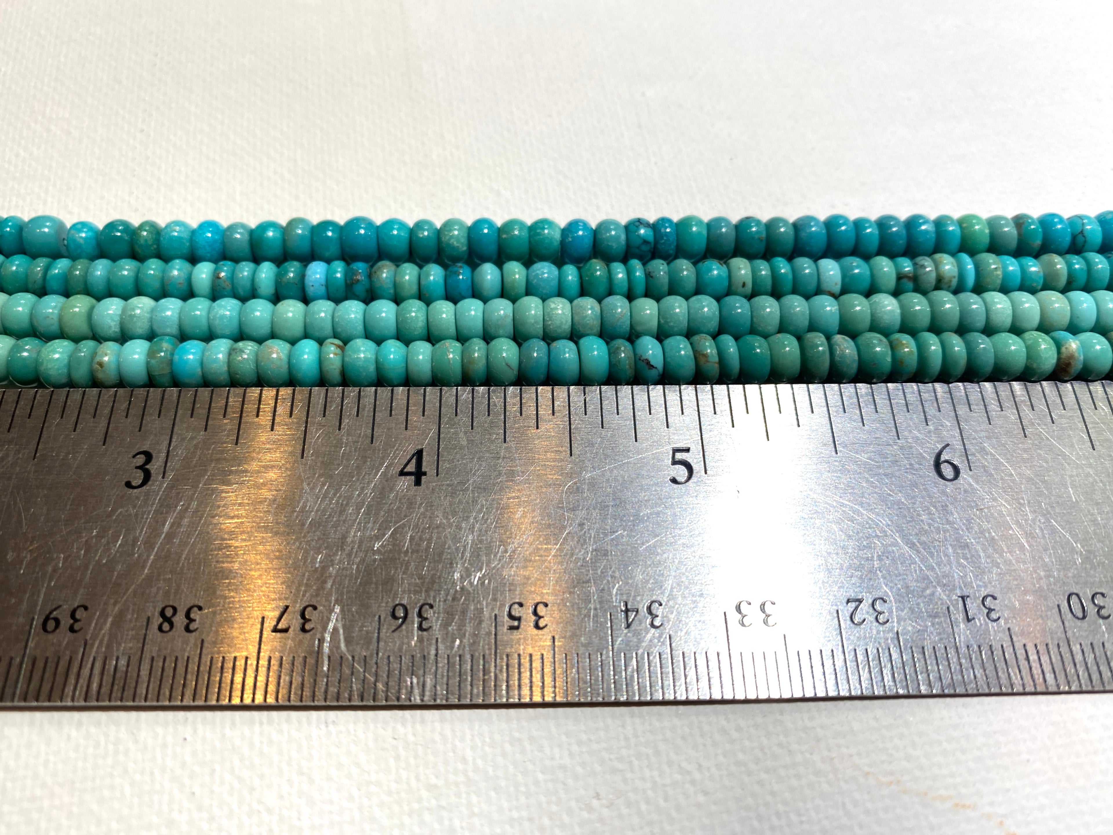 Natural Turquoise Rondelles - 5x3mm
