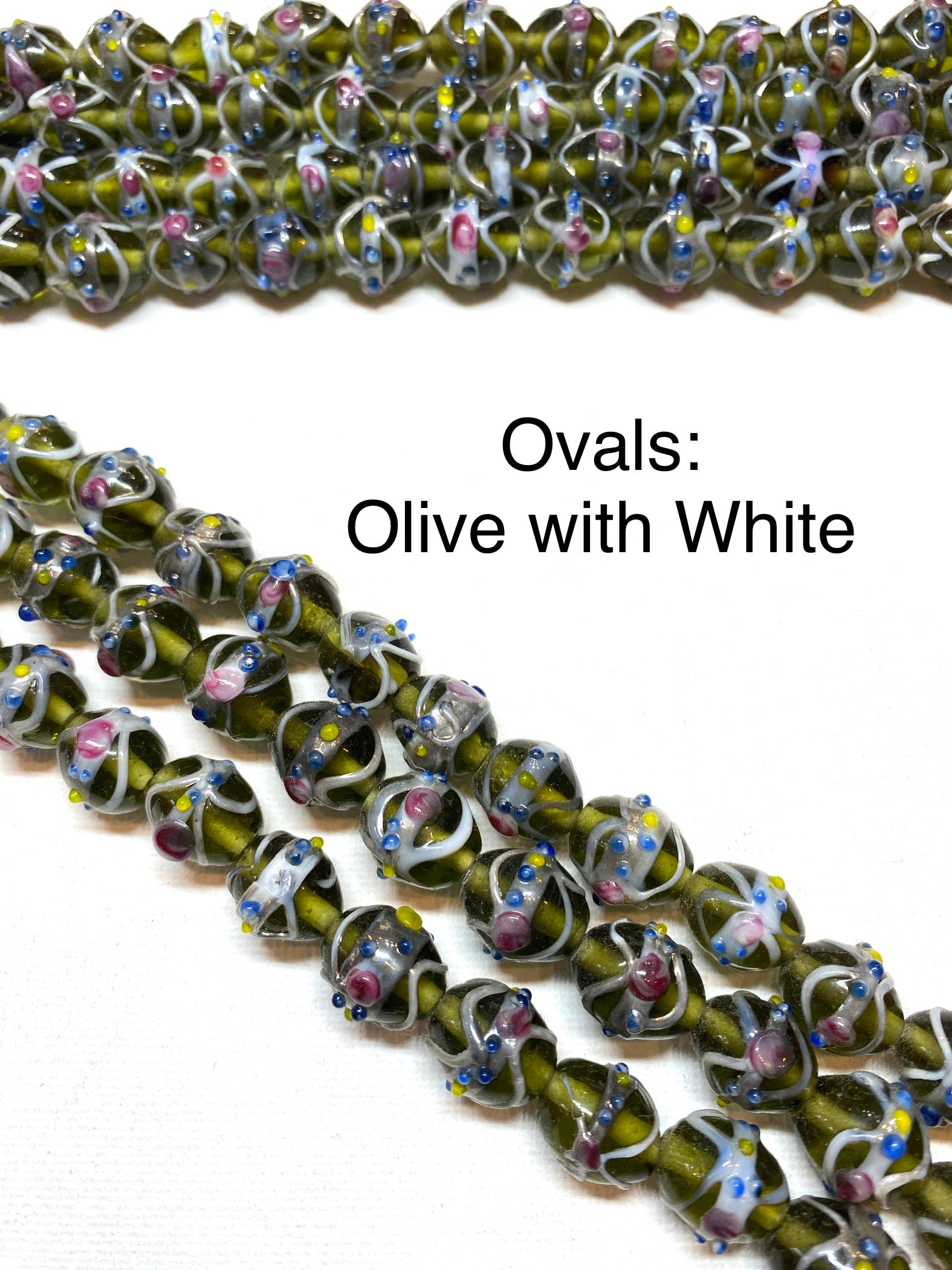 Venetian Style Glass Beads - Ovals