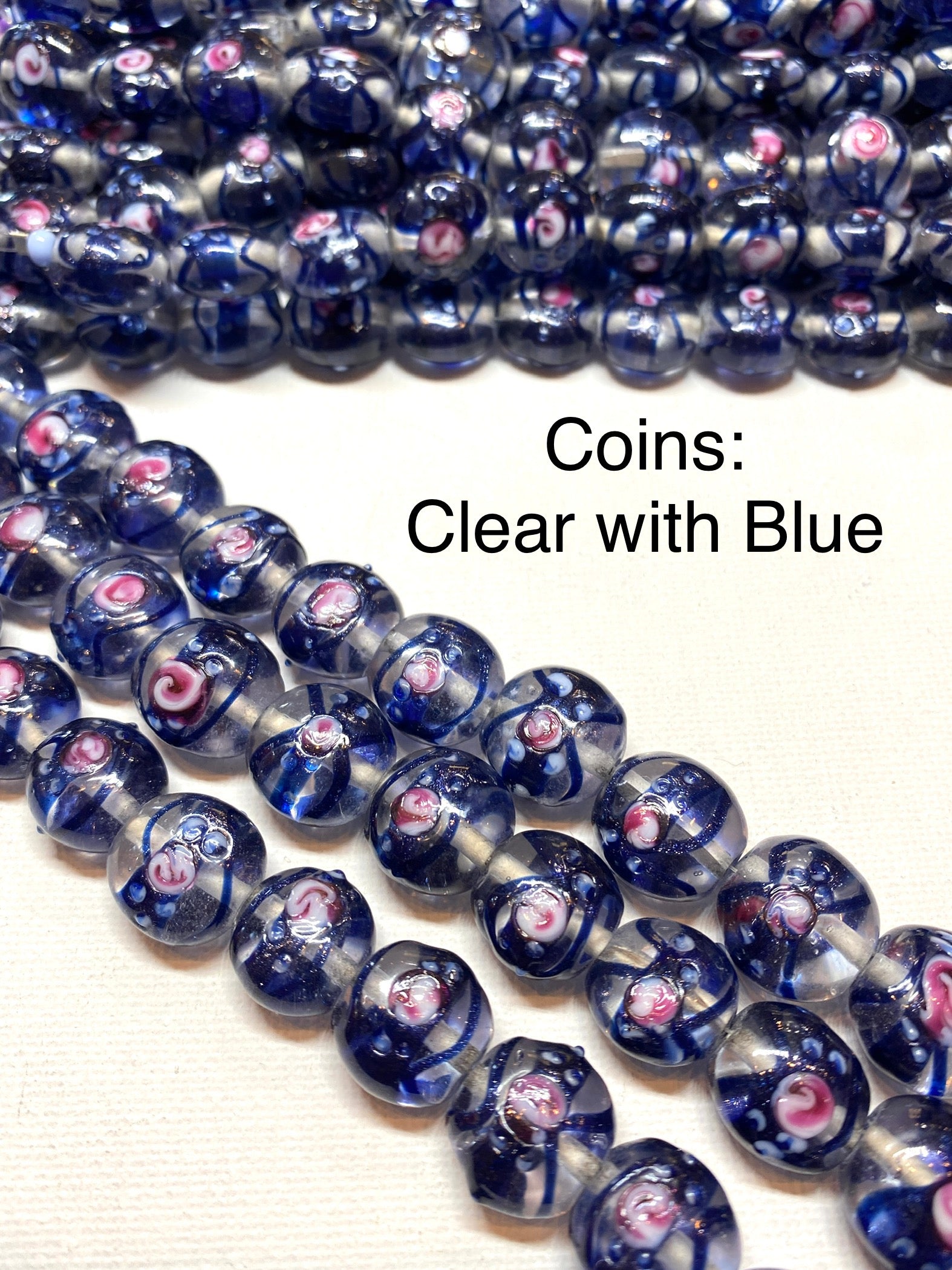 Venetian Style Glass Beads - Coins