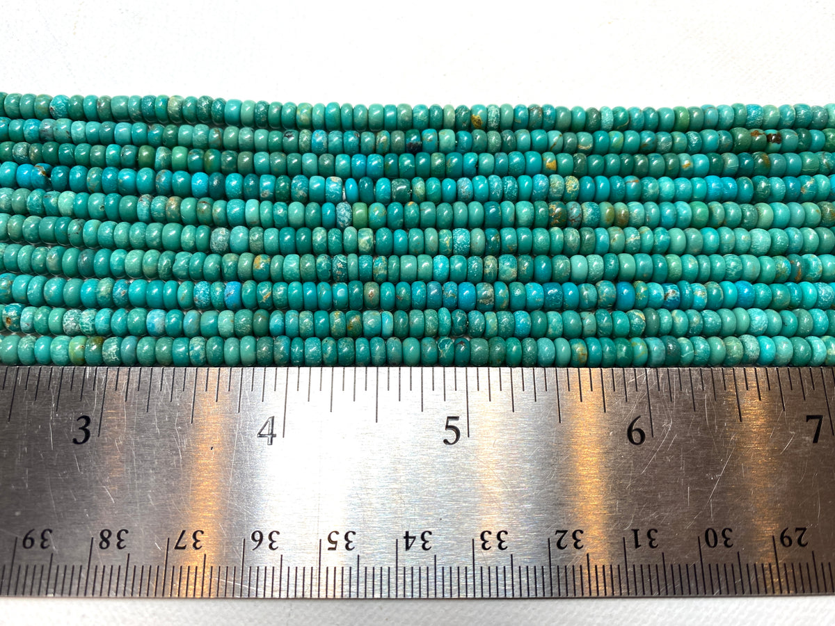 Natural Turquoise Rondelles (A Grade) - 5x2mm