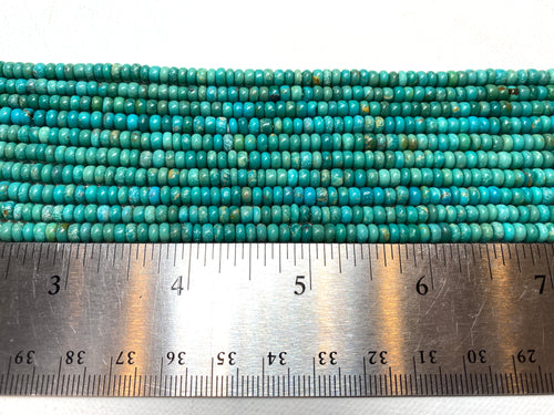 Natural Turquoise Rondelles (A Grade) - 5x2mm