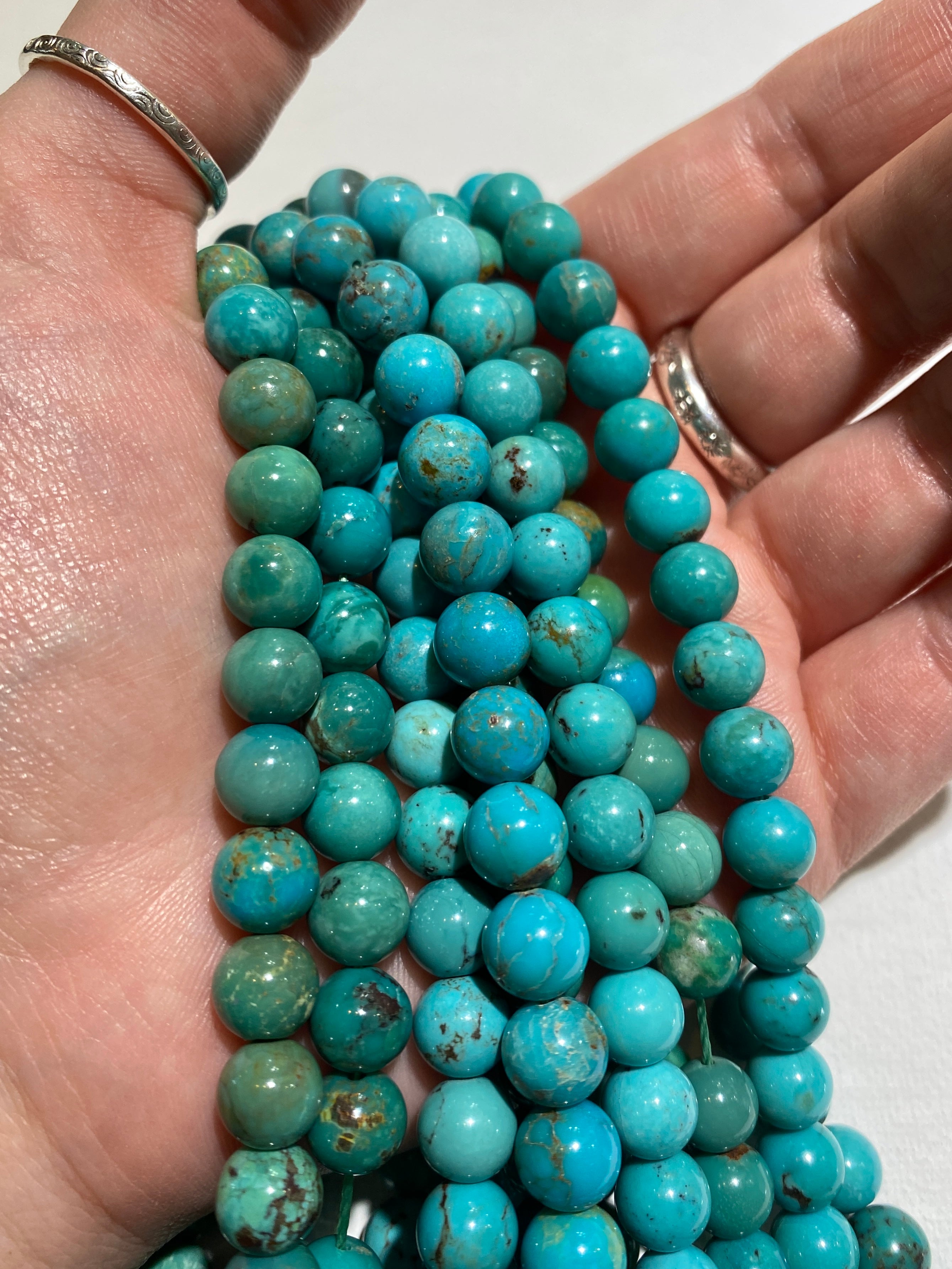 Natural Turquoise Rounds - 8mm