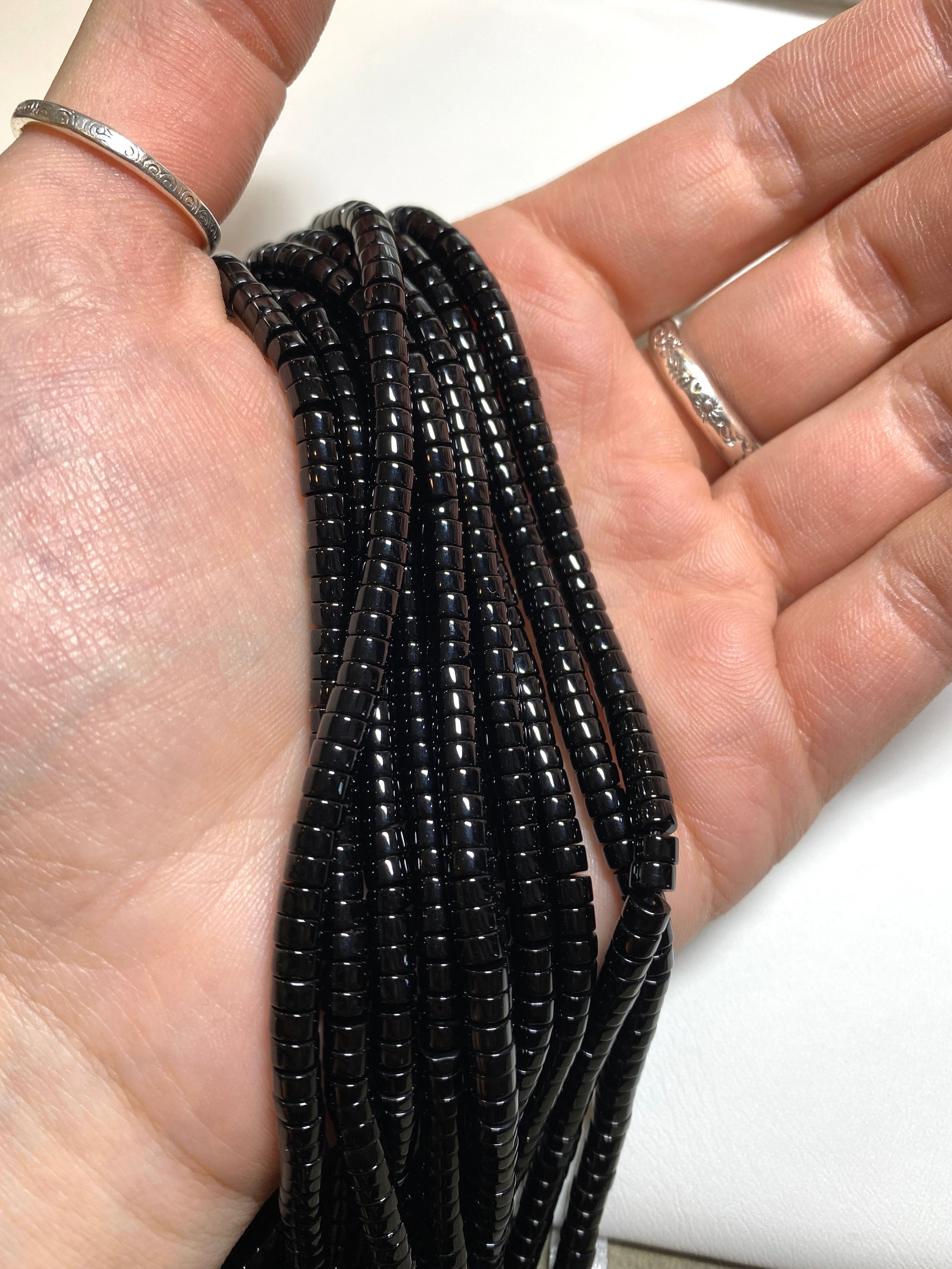 Black Obsidian Heishi 2x4mm