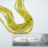 Olivine Jade Faceted Rounds - 3mm