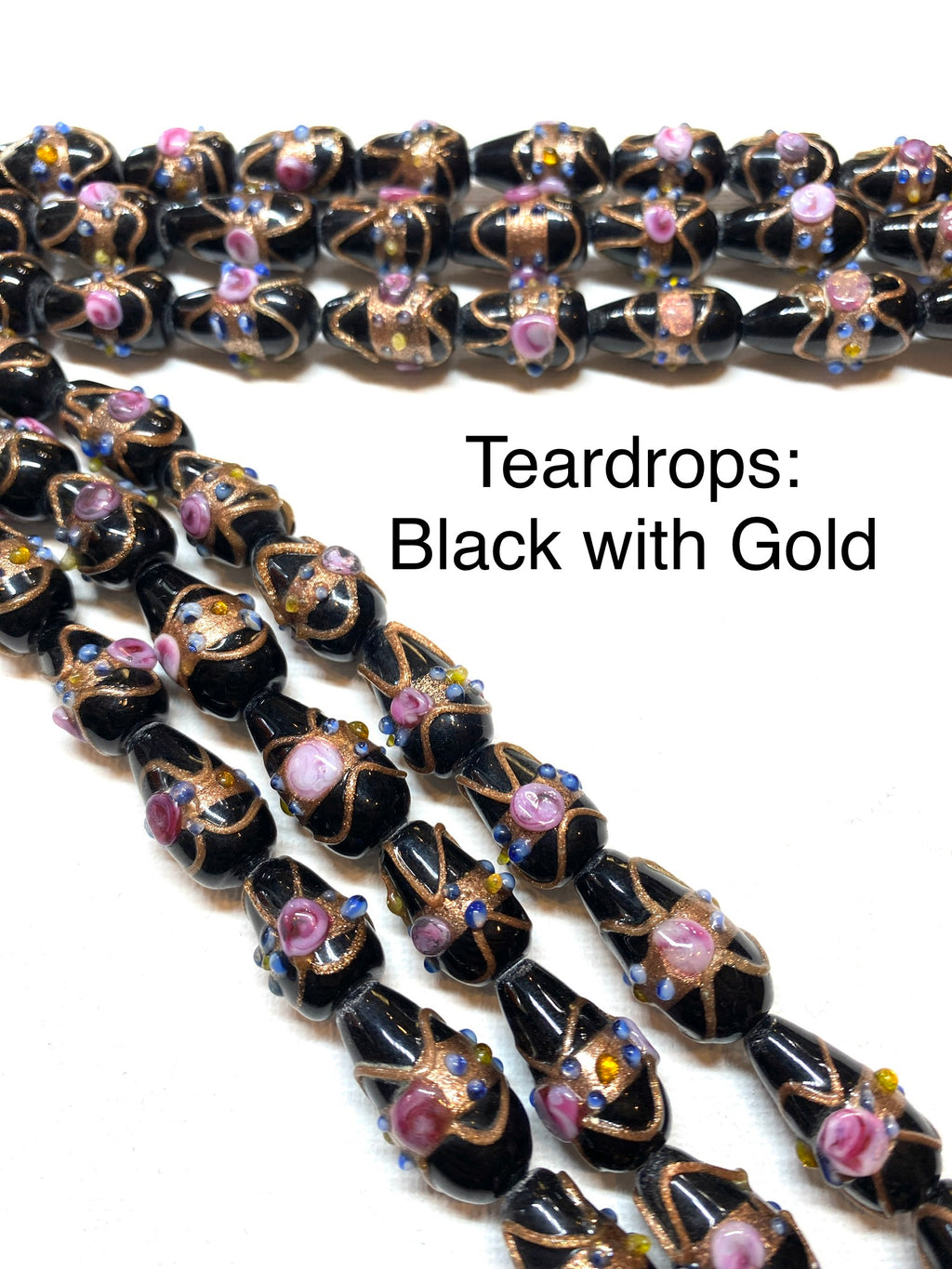 Venetian Style Glass Beads - Teardrops