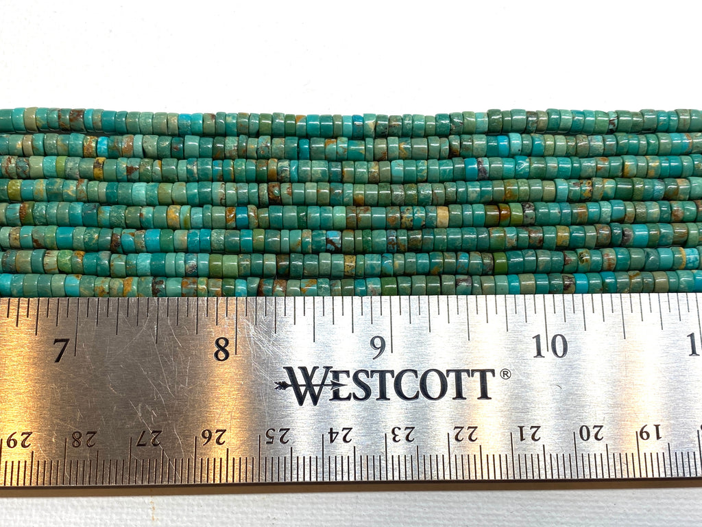 Natural Turquoise Heishi - 4x2mm