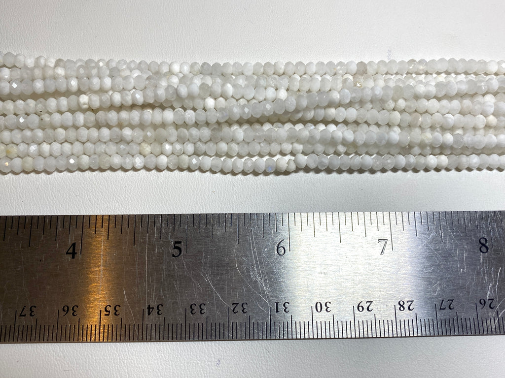 Moonstone Faceted Rondelles 3x4mm