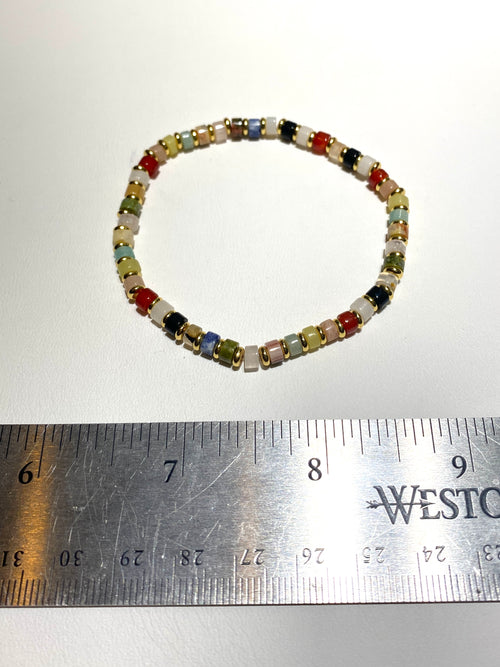 Mixed Gemstone 4mm Heishi Bracelets