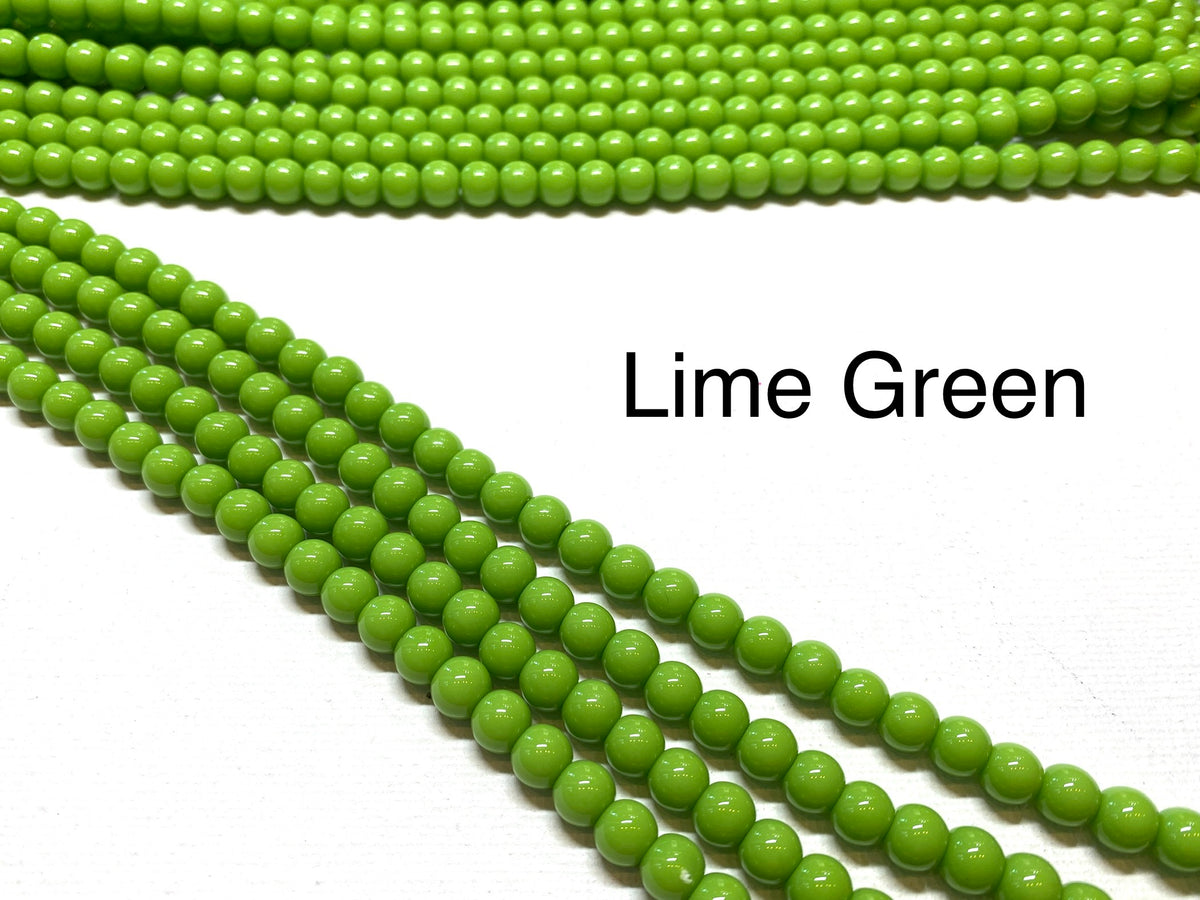 Round Glass Beads - 6mm
