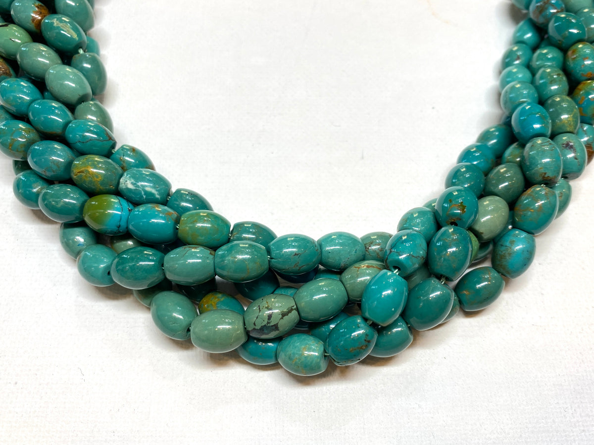 Natural Turquoise Barrel - 8x10mm