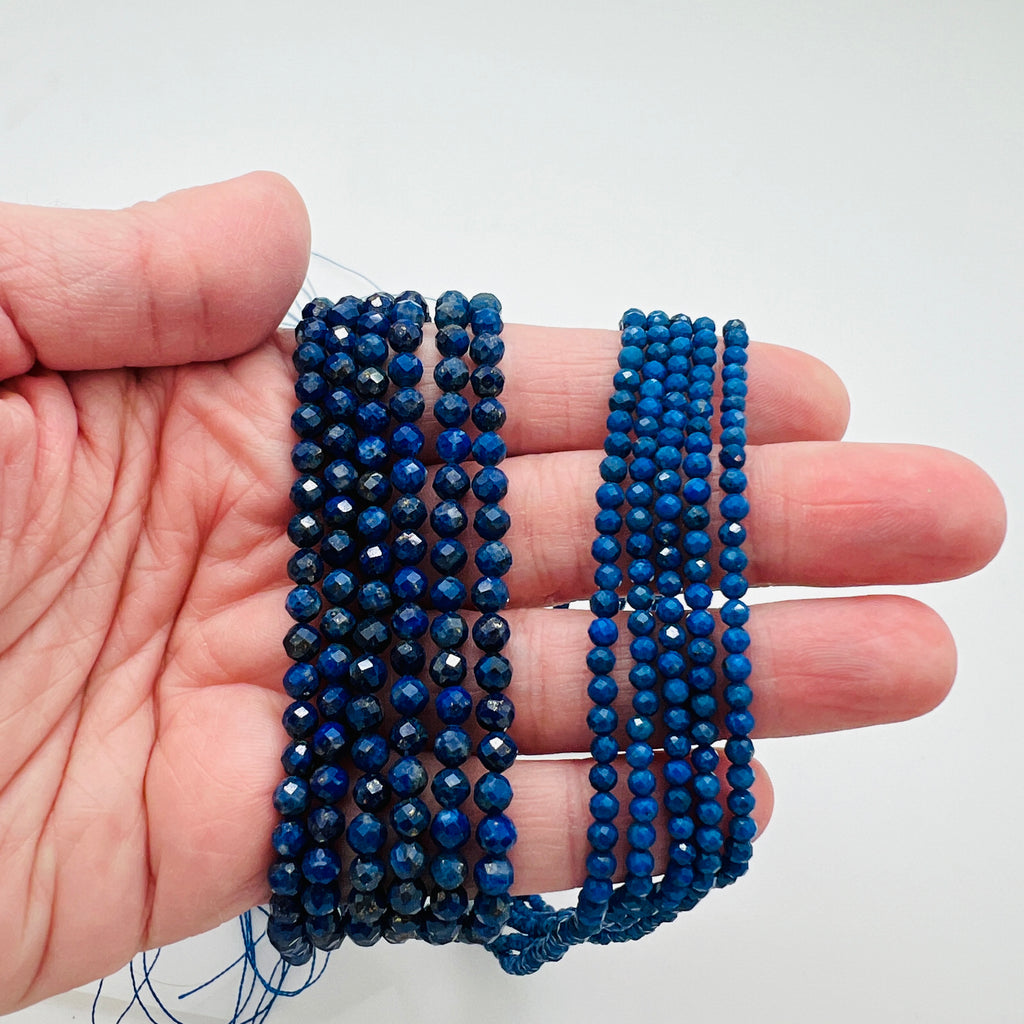 Lapis (A Grade) Tiny Faceted Rounds