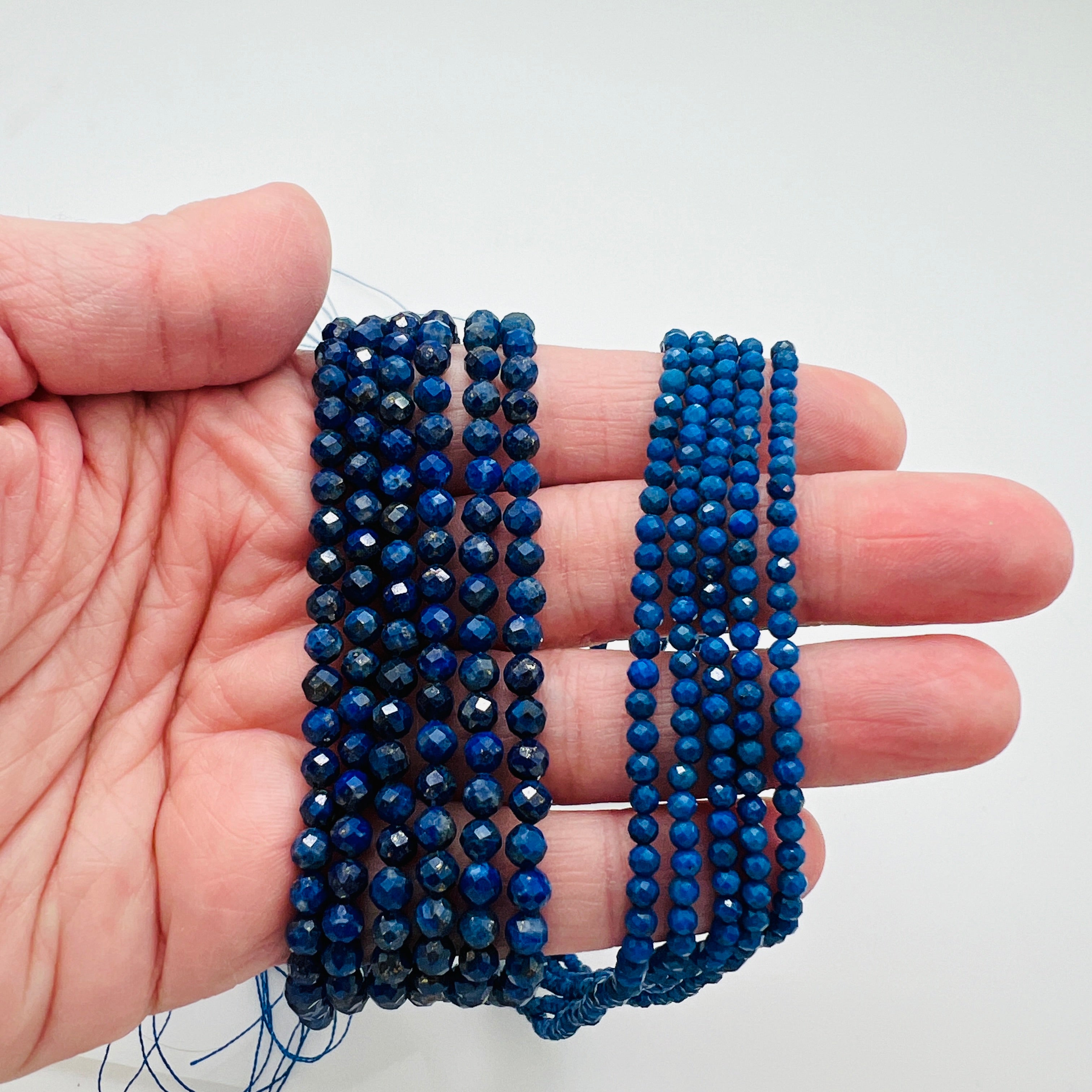 Lapis (A Grade) Tiny Faceted Rounds