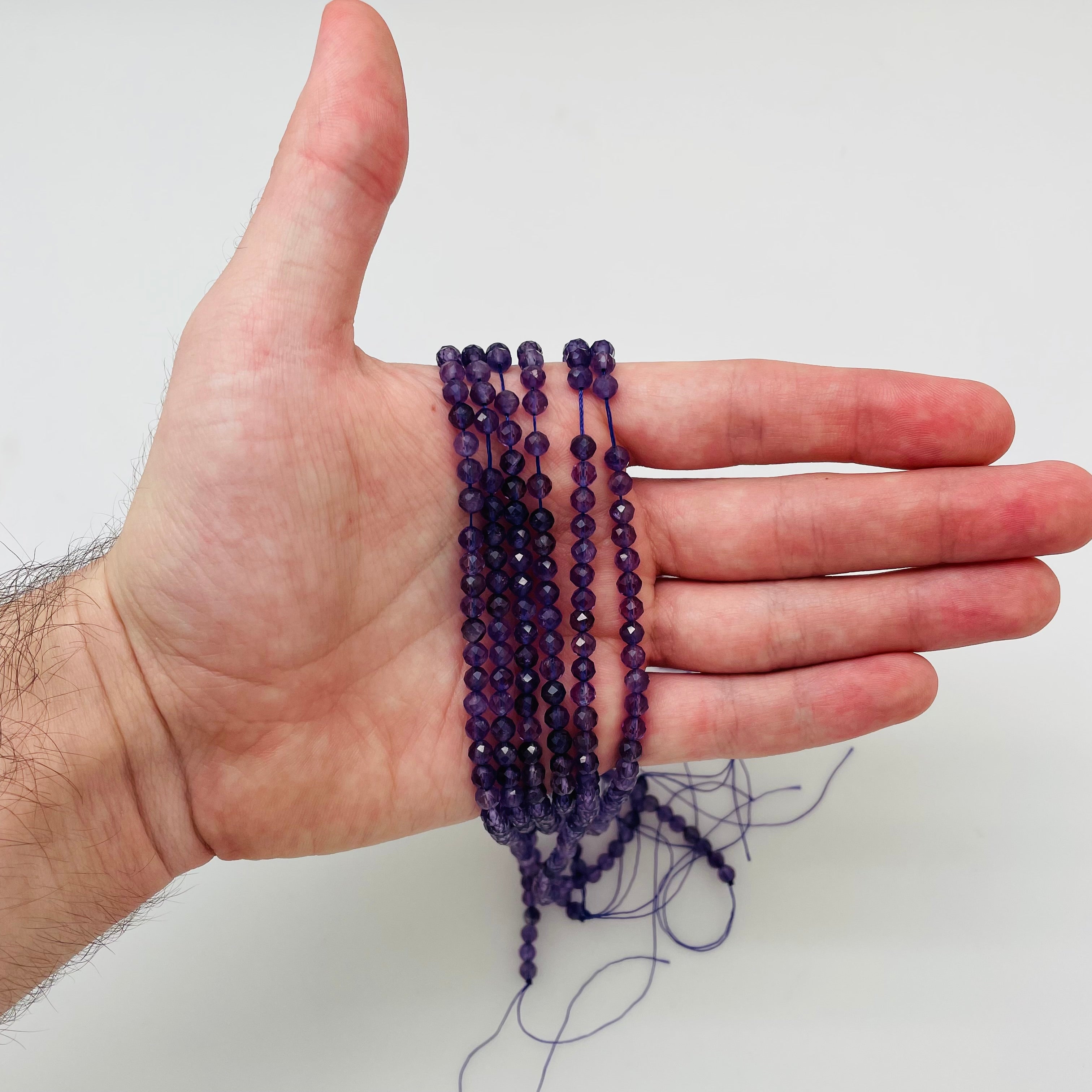 Faceted Amethyst Rounds (A Grade) — 4mm