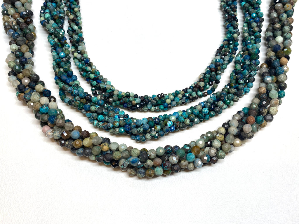 Azurite Tiny Faceted Rounds