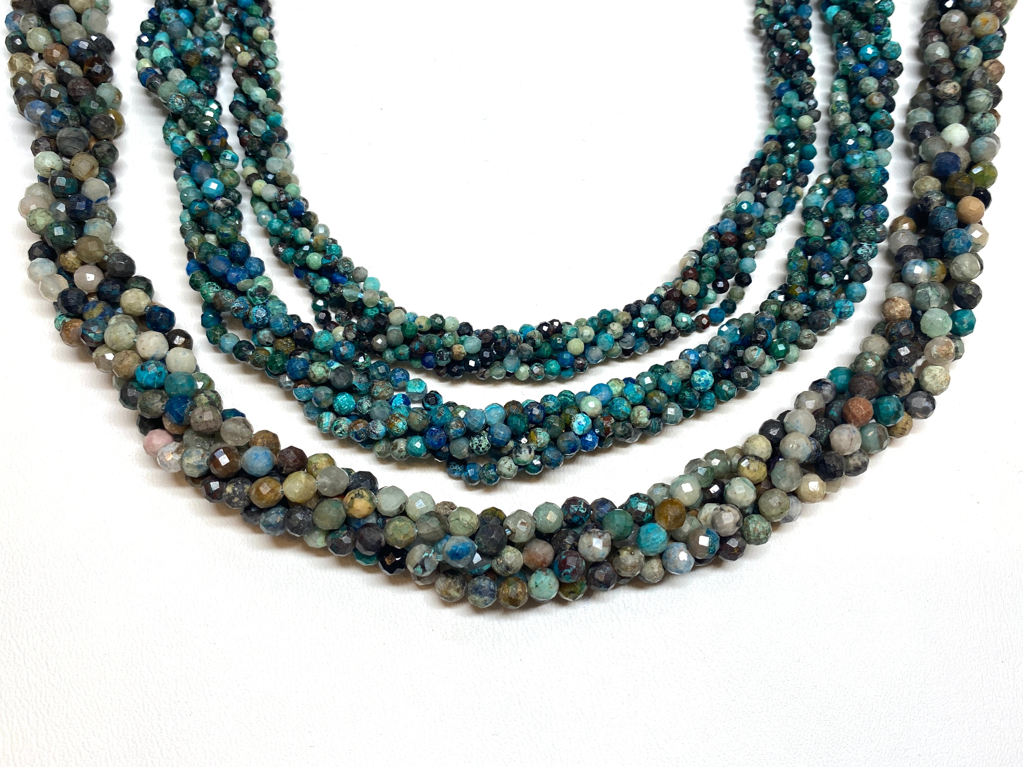 Azurite Tiny Faceted Rounds