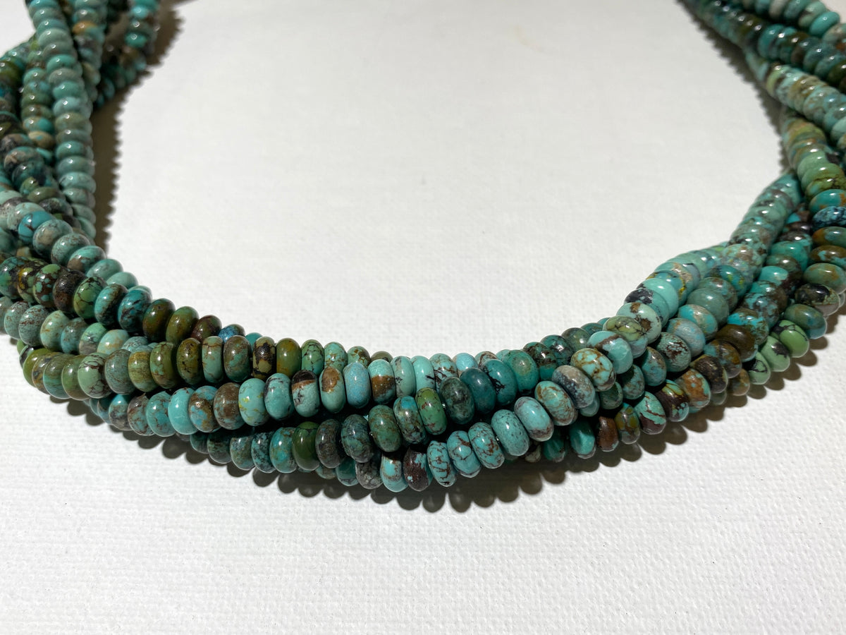Natural Turquoise Rondelles - 6x3mm