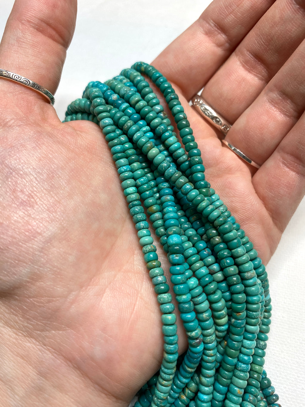 Natural Turquoise Rondelles (A Grade) - 5x2mm