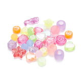 a pile of colorful and fun examples of beads contained in the kit over white background. 