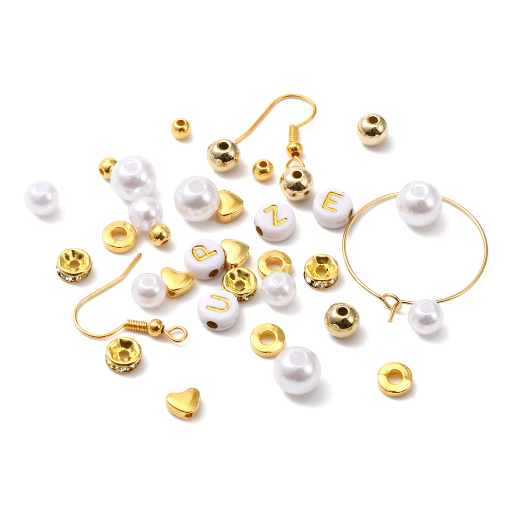 Pearl and Hoop Earring Findings Bead Kit