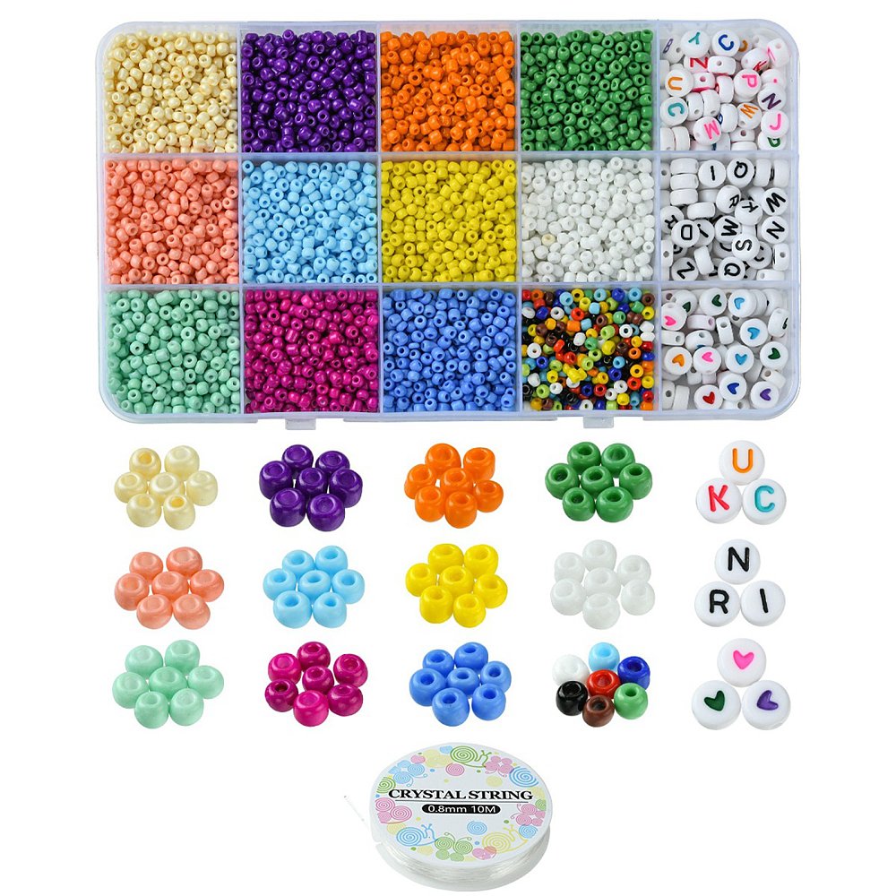 Seed Bead and alphabet letters mini bead kit