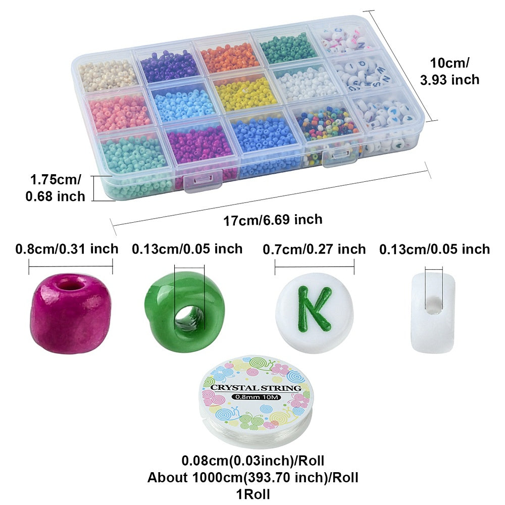 Seed Bead and alphabet letters mini bead kit