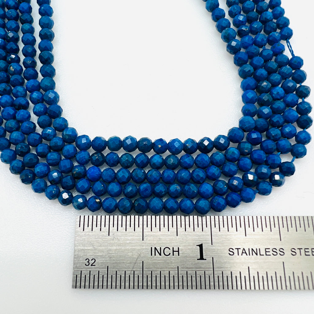 Lapis (A Grade) Tiny Faceted Rounds