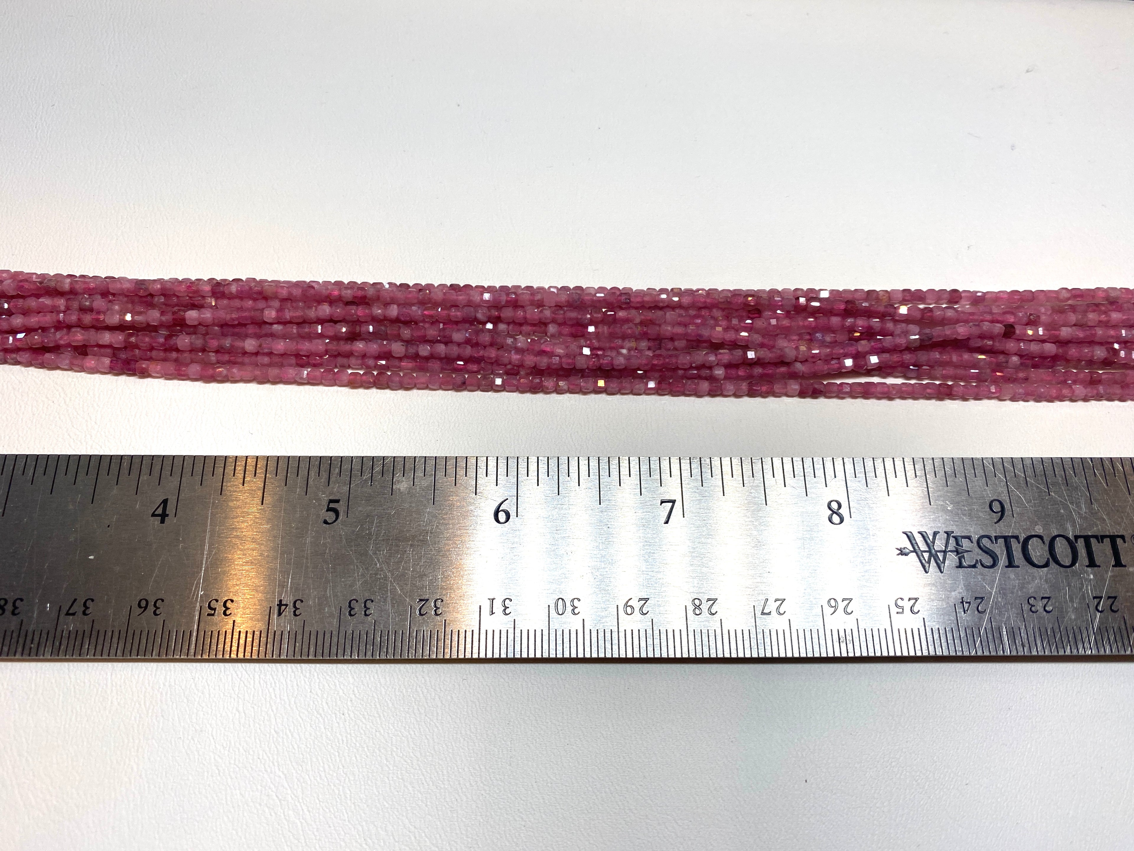 Pink Tourmaline Tiny Faceted Cubes