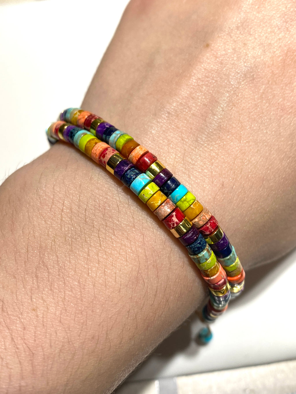 Dyed Jasper 4mm Heishi Bracelets