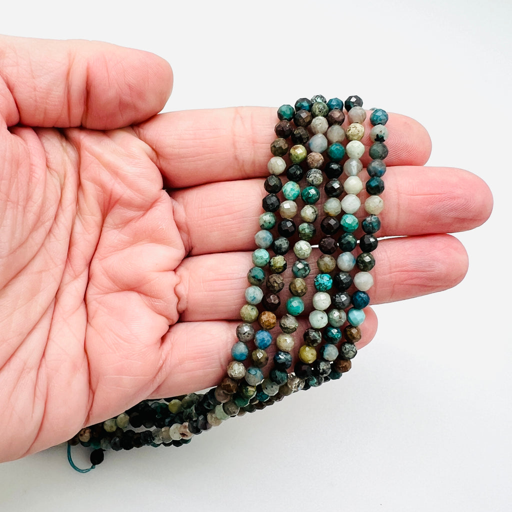 Chrysocolla Faceted Rounds - 4mm