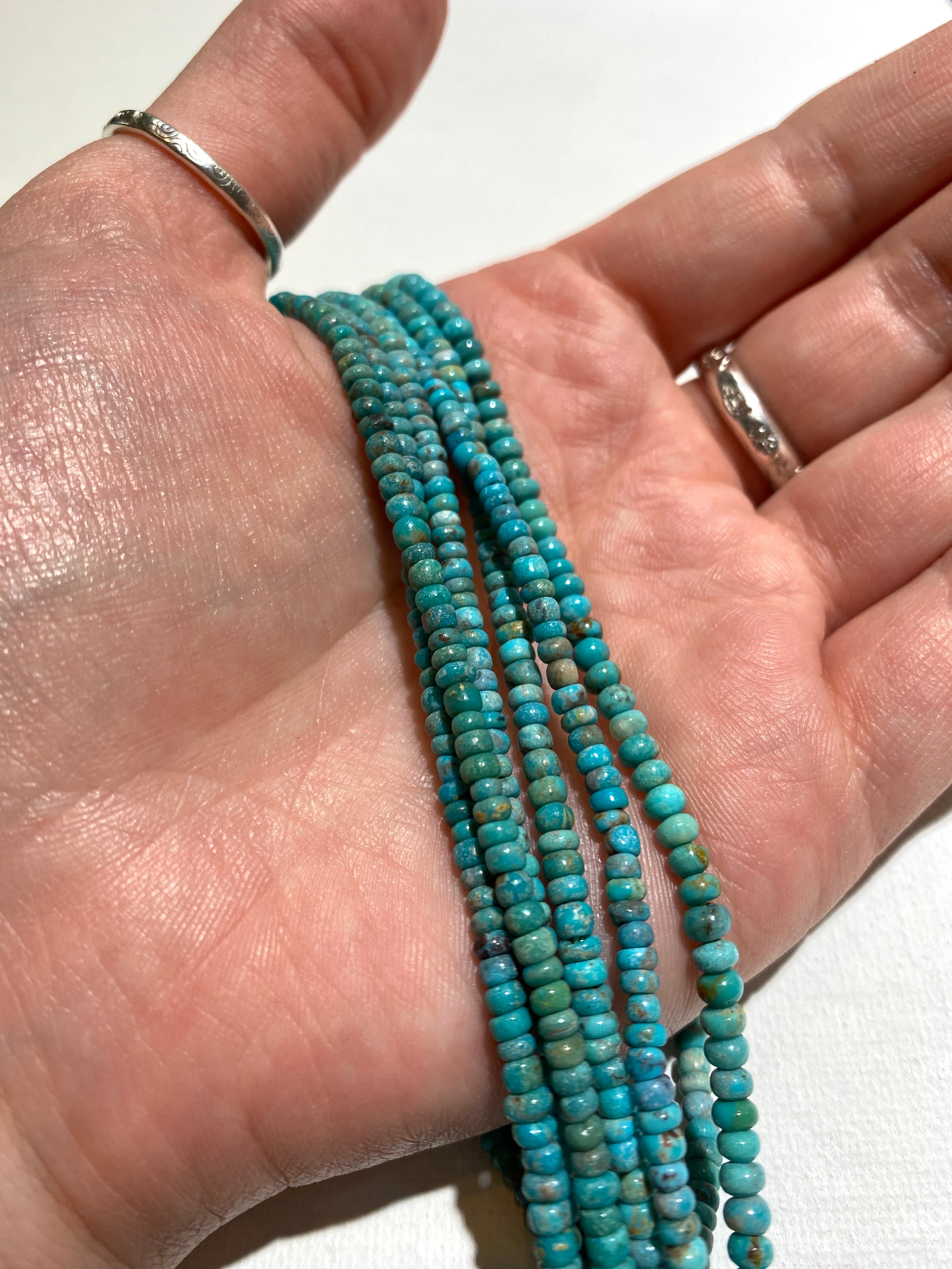 Natural Turquoise Rondelles - 3x2mm
