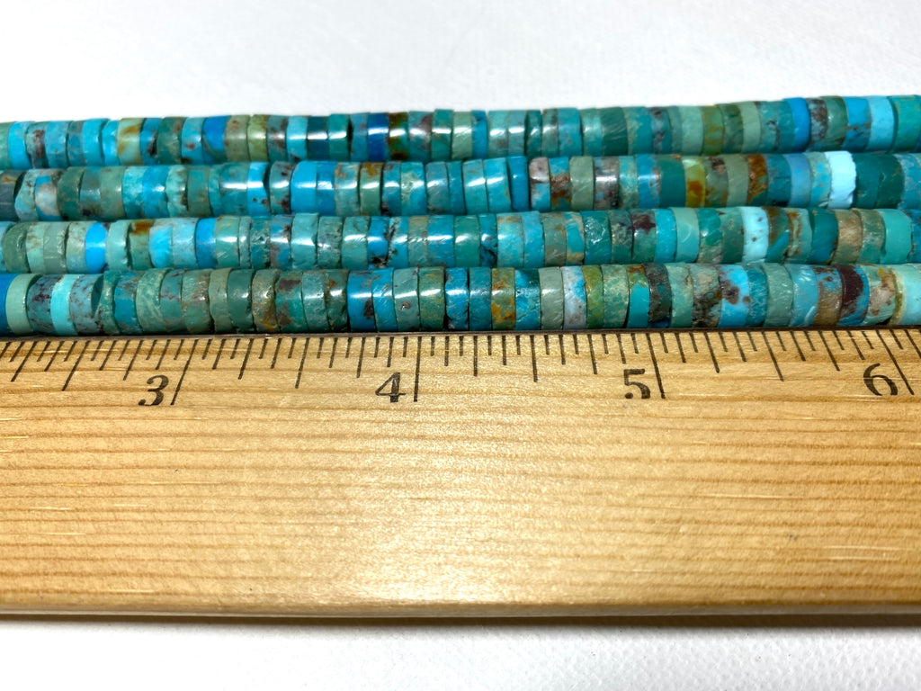 Natural Turquoise Heishi - 8x2-3mm