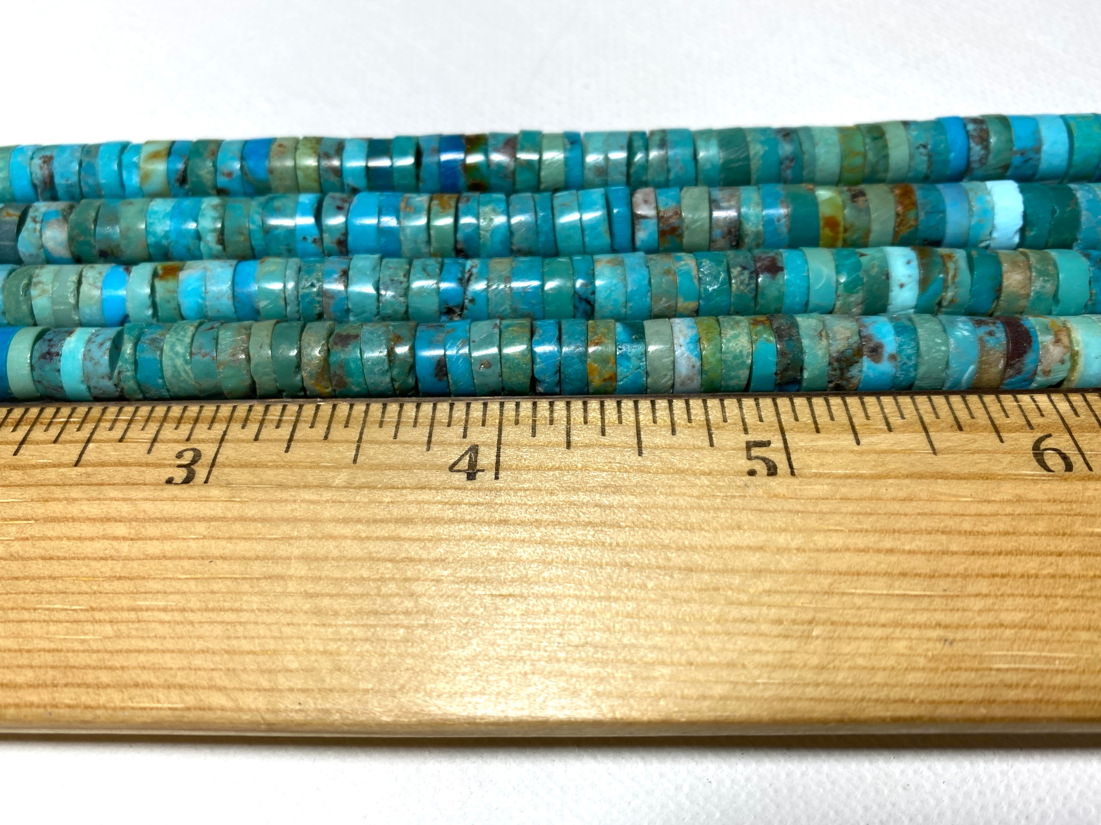 Natural Turquoise Heishi - 8x2-3mm