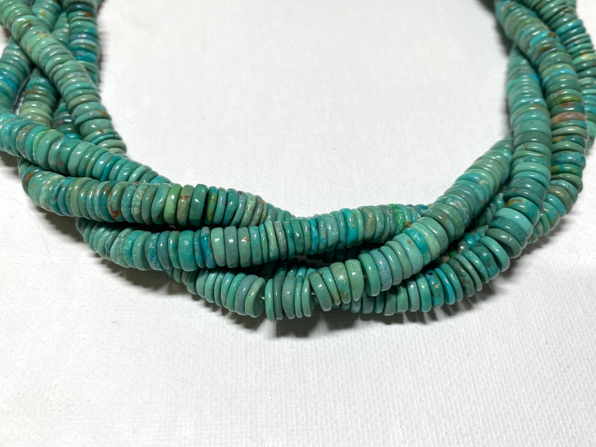 Natural Turquoise Heishi - 7-8x1-2mm